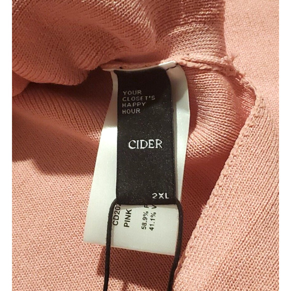 Cider Pink Sweater Long Sleeve Sweetheart Neckline Pearl Button Women Plus Sz 2X - Picture 3 of 4